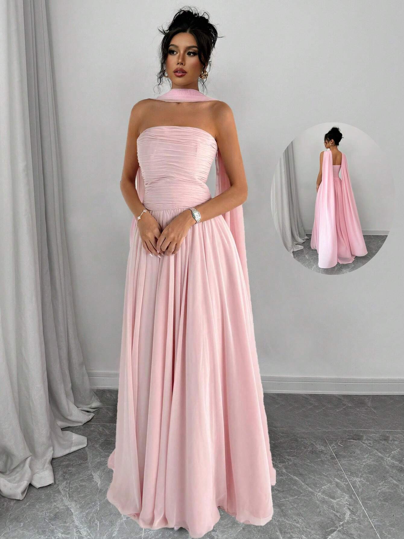 Rosé Elegance Halter Dress