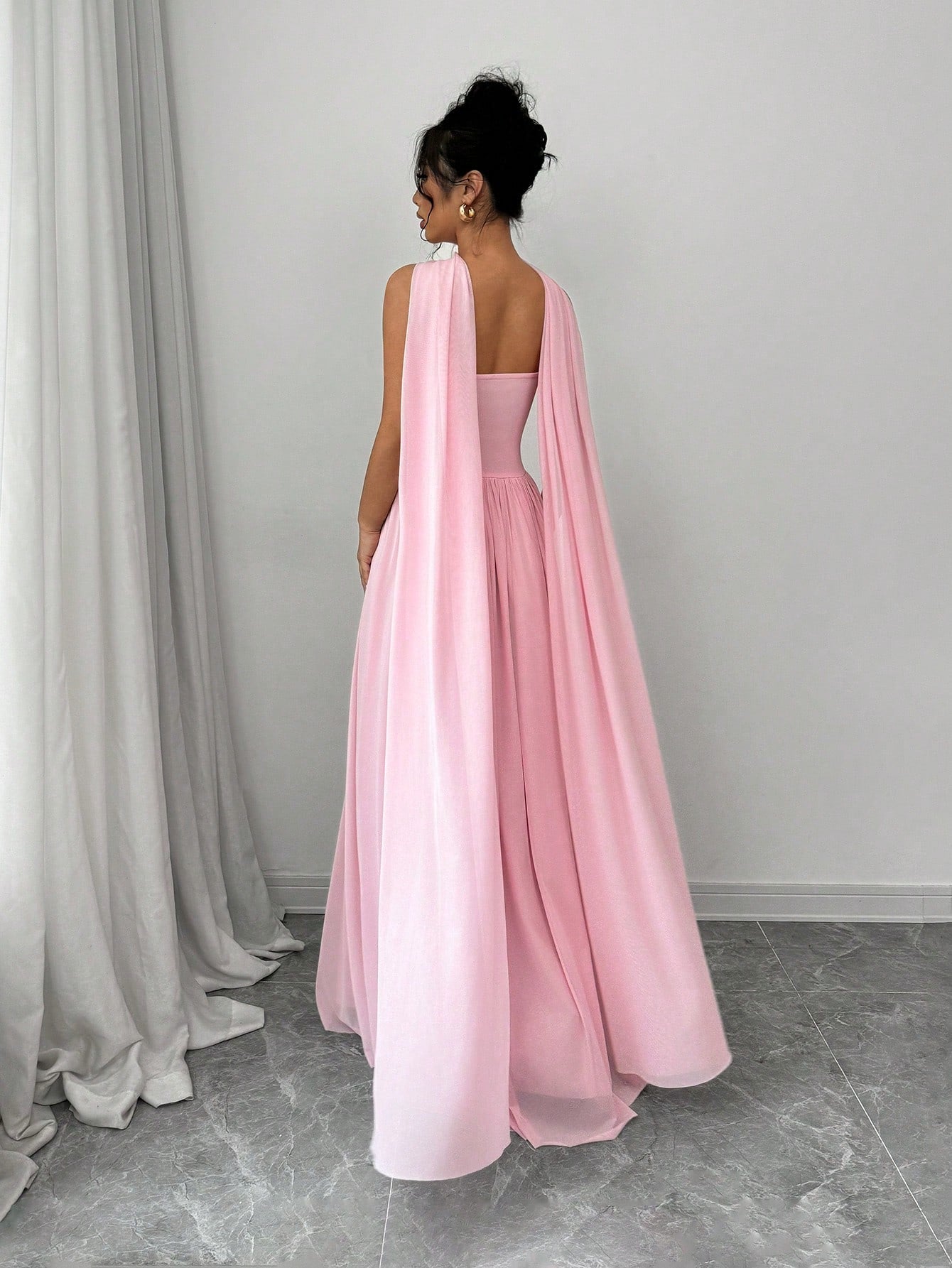 Rosé Elegance Halter Dress